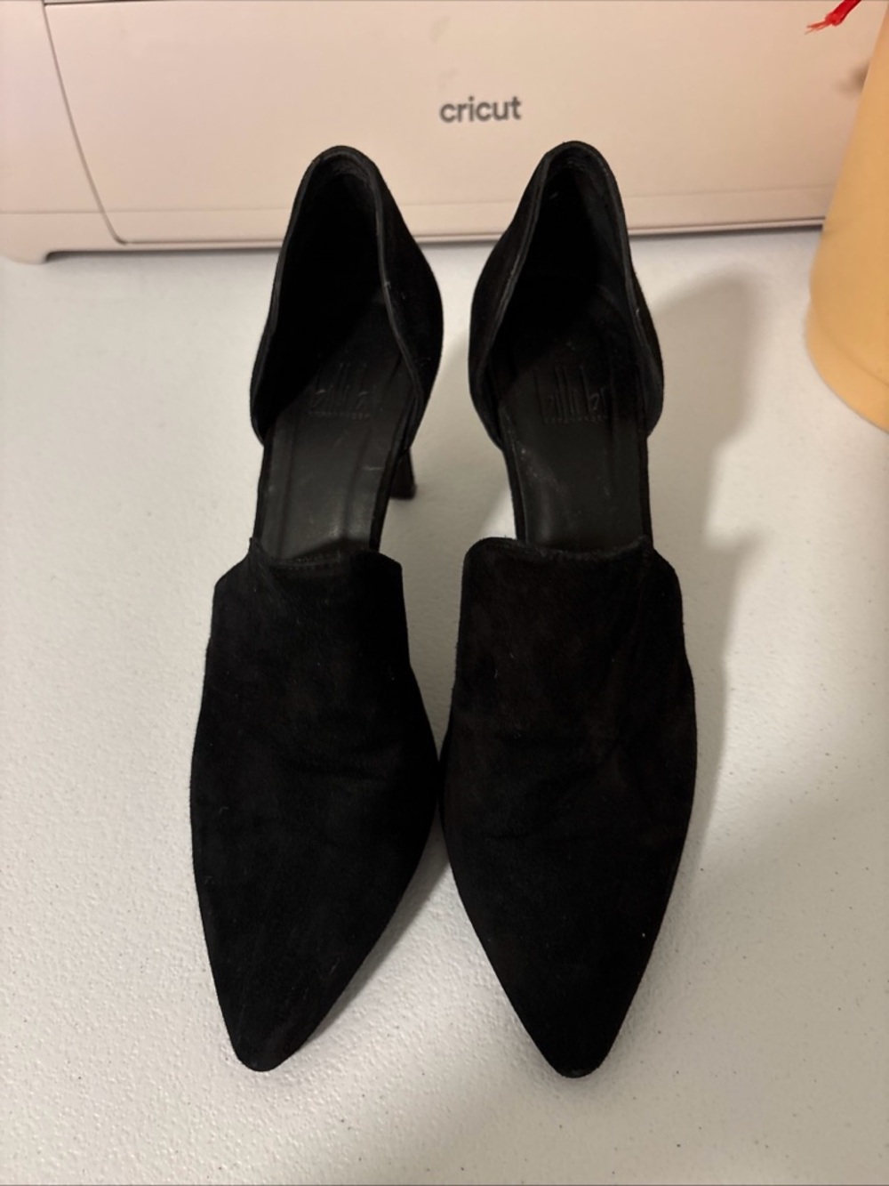 Women's Black Pointed Toe Heels - Sleek Slip-On Style